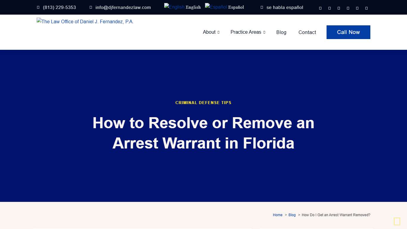 How To Get an Arrest Warrant Removed in Tampa, FL